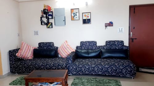 Customer photo review of Black & Beige Abstract Elastic Sofa Slipcovers