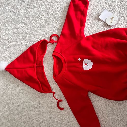 Customer photo review of Christmas Two Piece Embroidery Santa Claus Outfit