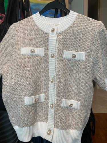 Customer photo review of Contrast Trim Cardigan