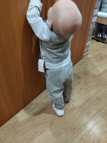 Customer photo review of Baby Boy Semi Formal Striped 3 Pcs Set