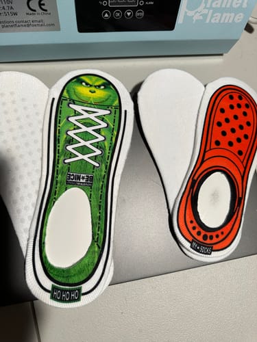 Customer photo review of Blank No Show Socks with GRIPS