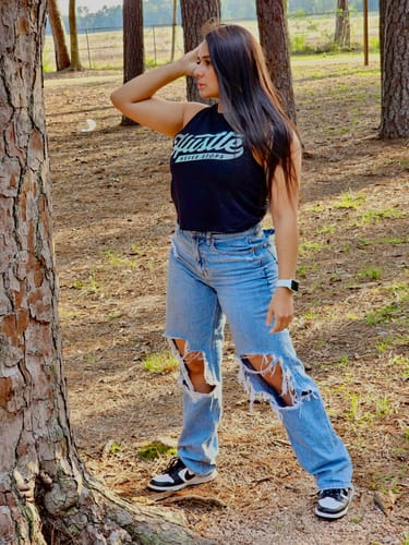 Customer photo review of Big League Racerback crop