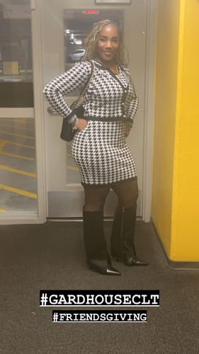Customer photo review of Faux Leather Knee Boots