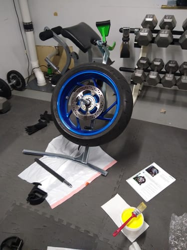 Customer photo review of STARTER Kit - Street Bike Tire Changer