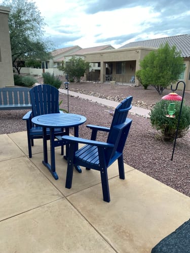 Customer photo review of DuraWeather Poly® 3-Piece 30''Rd Classic Adirondack Bistro Set