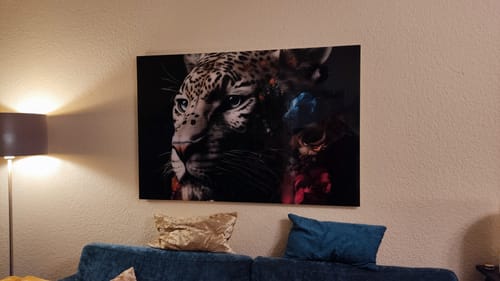 Customer photo review of Acrylglasbild Leopardenkopf Digital Art Querformat