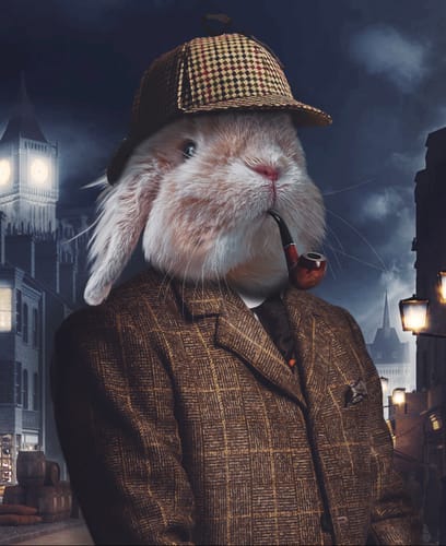 Customer photo review of The Detective - Custom Vintage Pet Portrait