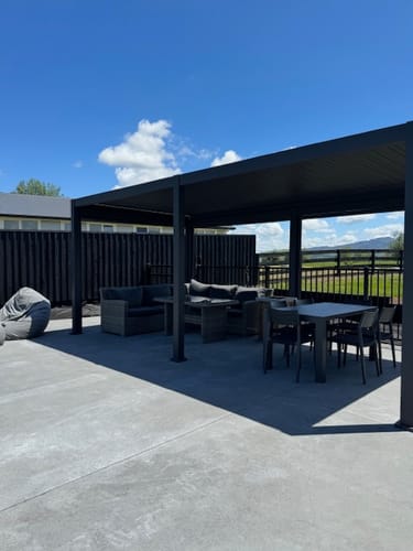 Customer photo review of Waihi And Hahei Pergola Retractable Shade Blind - 3m