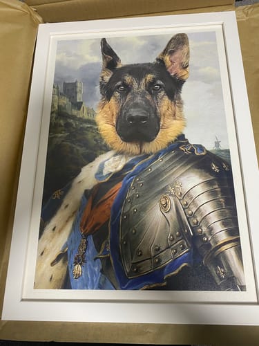 Customer photo review of The Lord Protector - Custom Vintage Pet Portrait