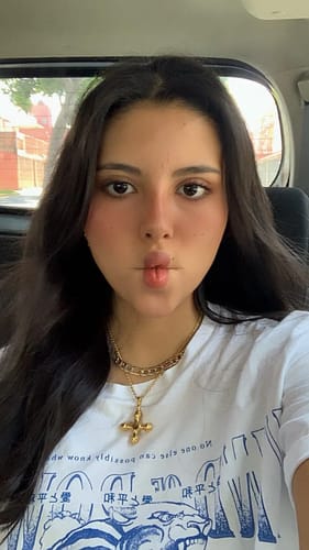 Customer photo review of Tiger's Eye 18k Gold Plated Cross Pendant Necklace