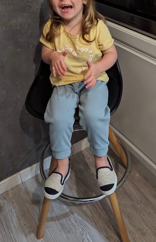 Avis photo d'un client sur Chausson enfant laine, beige marine