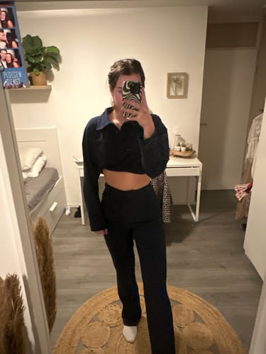 Customer photo review of ICONIC STRAIGHT LEG PANTS NAVY (REGULAR)