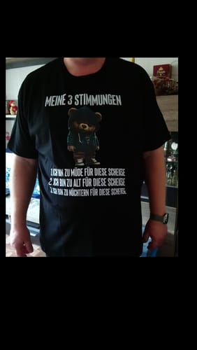 Customer photo review of MEINE 3 STIMMUNGEN TEDDY Vorderdruck T-Shirt