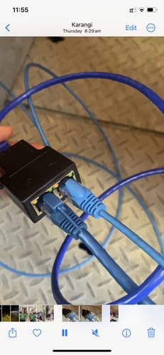 Customer photo review of RJ45 Ethernet Splitter 1 to 2 Ways Double Female Adapter USB Power Supply