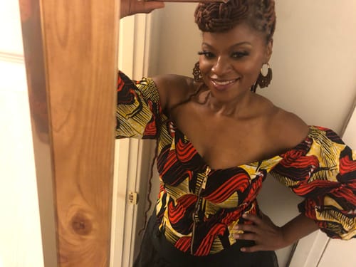 Customer photo review of The “NITA” off the shoulder top