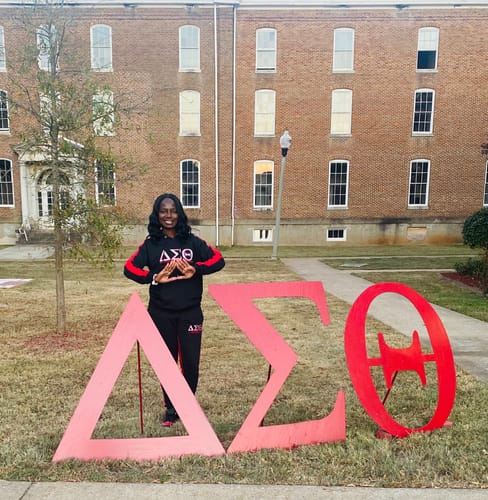 Customer photo review of Delta Sigma Theta Black Tracksuit