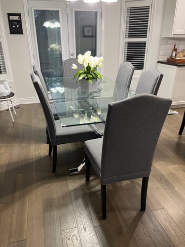 Customer photo review of Ezra 79" Dining Table - Grey