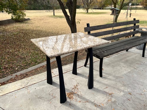Customer photo review of Metal Table Legs - 419 Nura - 22W, 28H inch