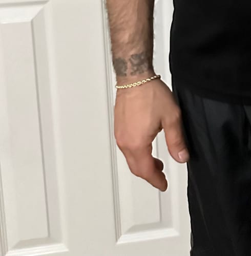 Customer photo review of *NEW* 14k CZ Pendant w/ Hollow Rope Chain + Hollow Rope Bracelet + Earrings SET For Men JTJ™ -