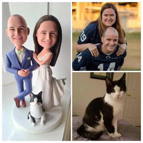 Customer photo review of Lovely Wedding Cat Custom Bobbleheads