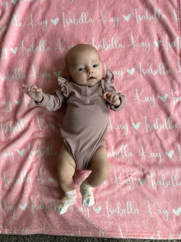 Customer photo review of Free Shipping✈️ Personalized Name Blanket for Family Kids Friends