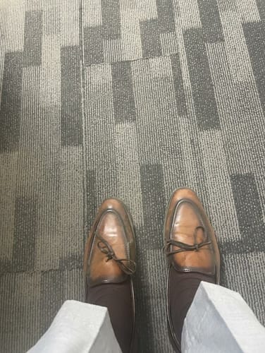 Customer photo review of Luxuy Tabbacco Texture With Tie Penny Loafer