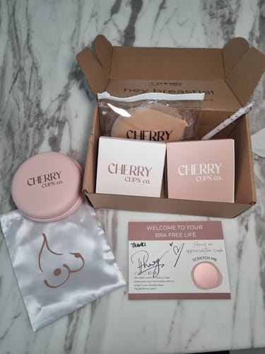 Customer photo review of Cherry Cups- Non Adhesive Nipple Covers