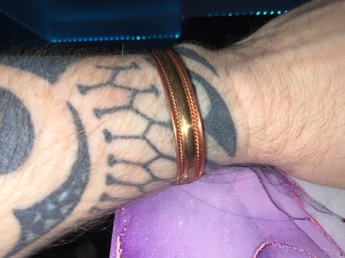 Customer photo review of Polished Copper & Brass Cuff