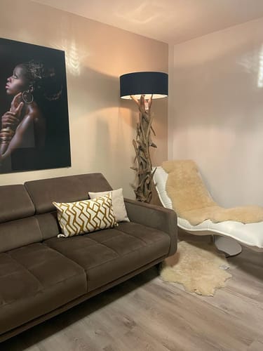 Customer photo review of Stehlampe Teakholz BLUMA | Höhe 180 cm | inkl. Lampenschirm