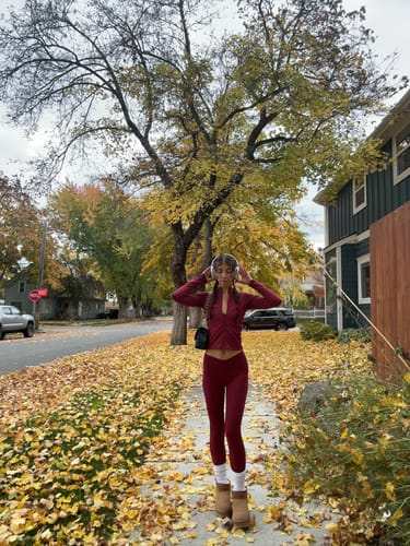 Customer photo review of The Curve Jacket / Mahogany