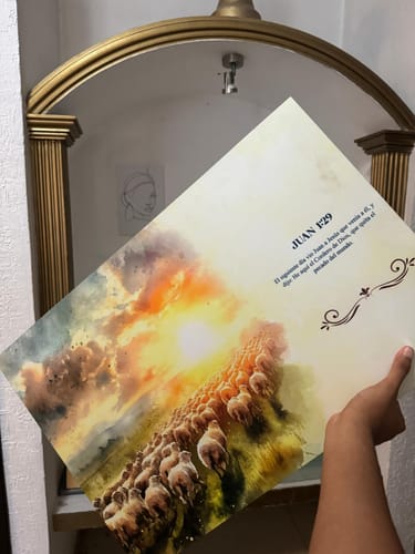 Customer photo review of "Mi buen pastor" acuarela (horizontal)