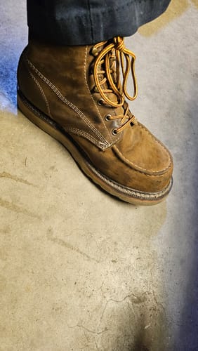 Customer photo review of 6 Inch Moc Steel Toe Boot