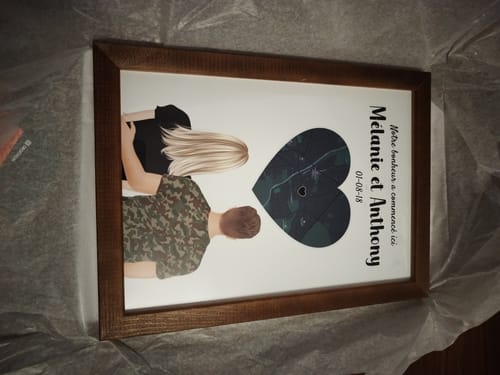 Customer photo review of Affiche Personnalisée - Couple Lieu Première Rencontre - Homme et Femme