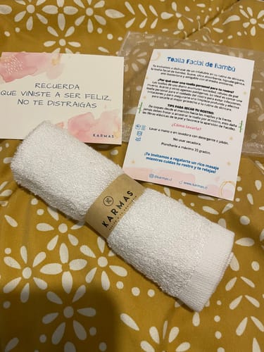 Customer photo review of Toalla facial Bambú
