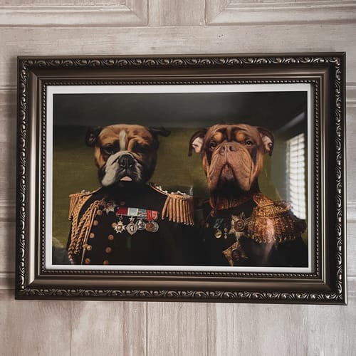 Customer photo review of The Earl & The General - Custom Pet Portrait