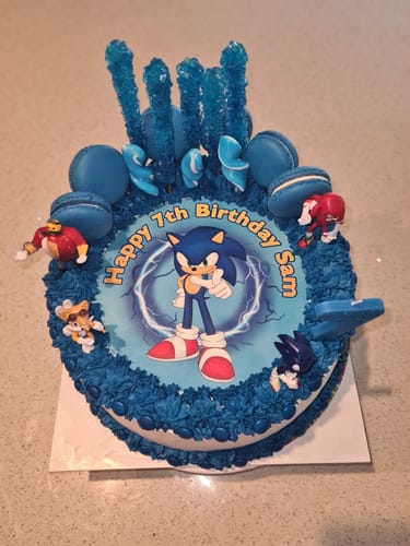 Customer photo review of Sonic the Hedgehog inspired- Edible Icing Toppers