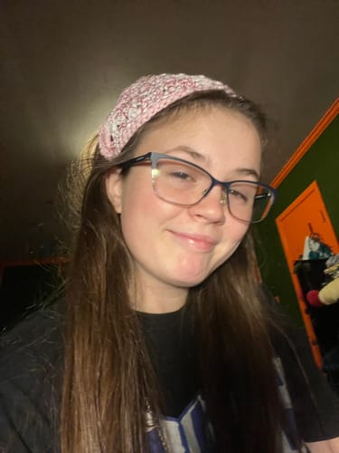 Customer photo review of Pink Hair Bandana