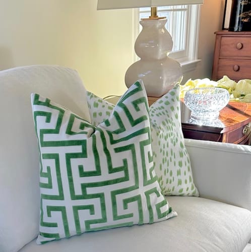 Customer photo review of Ming Trail Velvet Green Pillow Cover