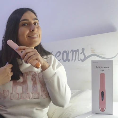 Customer photo review of SUNMAY Voga 2 in 1 Cordless Hair Straightener and Curler for Travelling