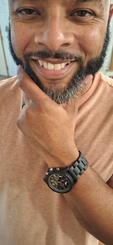 Customer photo review of Alpha Phi Alpha Fraternity Wooden Watch with Engraved Gift Box