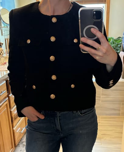 Customer photo review of Tweed Button Up Jacket