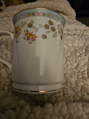 Customer photo review of Yellow Corn Flowers with Mint Rim Fine Porcelain Dessert/Dinner Plate