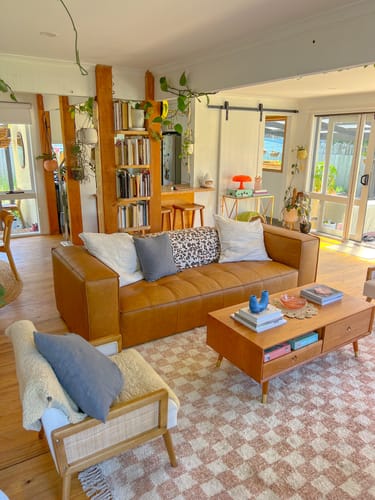 Customer photo review of Baree | Large Boxy Leather 3.5 Seater Sofa