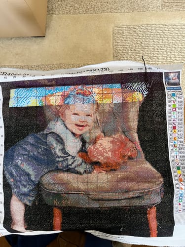 Customer photo review of Custom Cross Stitch Tapestry Kit | Just Upload Your Photo!
