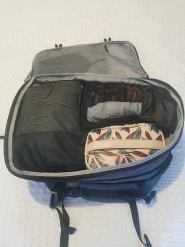 Customer photo review of Falco 40L Expandable Airline Approved Carry On Travel Backpack