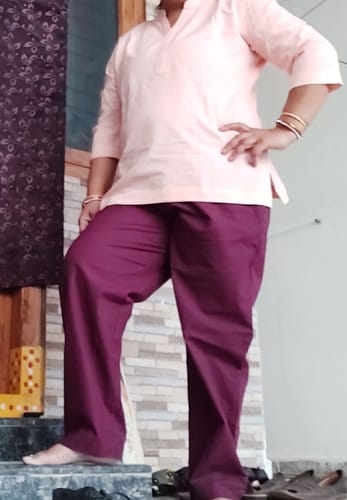 Customer photo review of Wine Cotton Pant