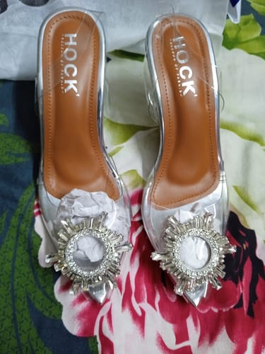 Customer photo review of Cinderella Glass Sandals