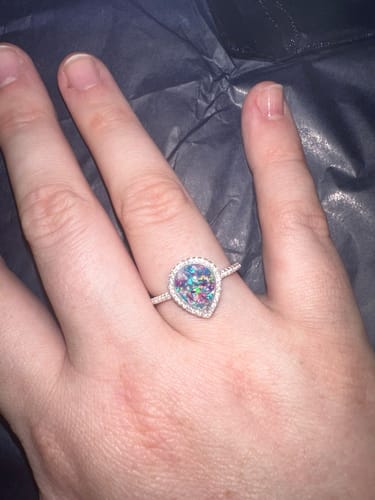 Customer photo review of Bedazzled Pear Opal Ring