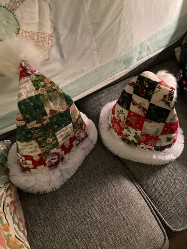 Customer photo review of The Snowbound Quilted Santa Hat Sewing Pattern | Digital PDF Pattern