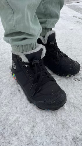 Customer photo review of Hike Kids - Waterproof Barefoot Winter Shoes for Kids